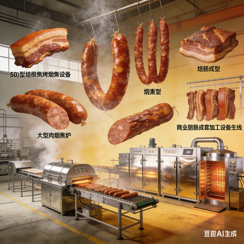 規(guī)?；庸づ喔?、香腸與臘肉，成套煙熏設(shè)備及生產(chǎn)線(xiàn)適配嗎？(圖1)